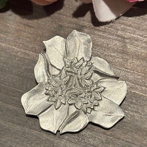 Vintage Pewter Floral Pendant 1988 Amos Pewter Canada